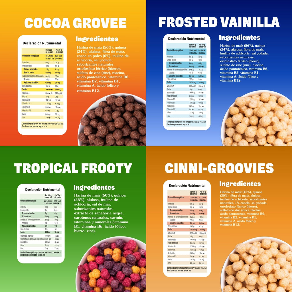 Groovies: ingredientes y tabla nutricional de cada sabor