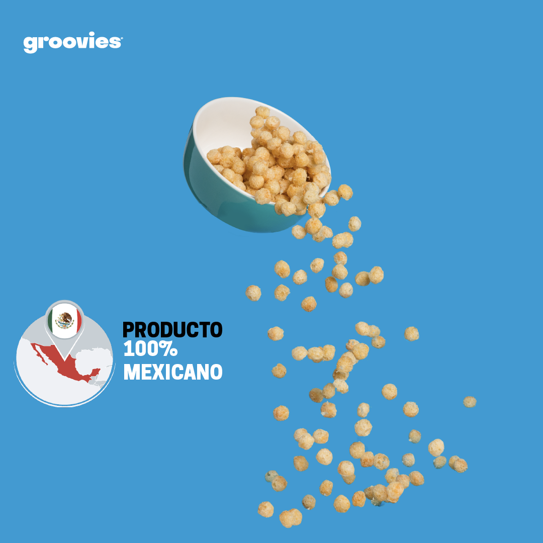 Cereal Saludable para niños. Groovies Quinoa Powered. Caja de Vainilla 12 Pzs de 250g.